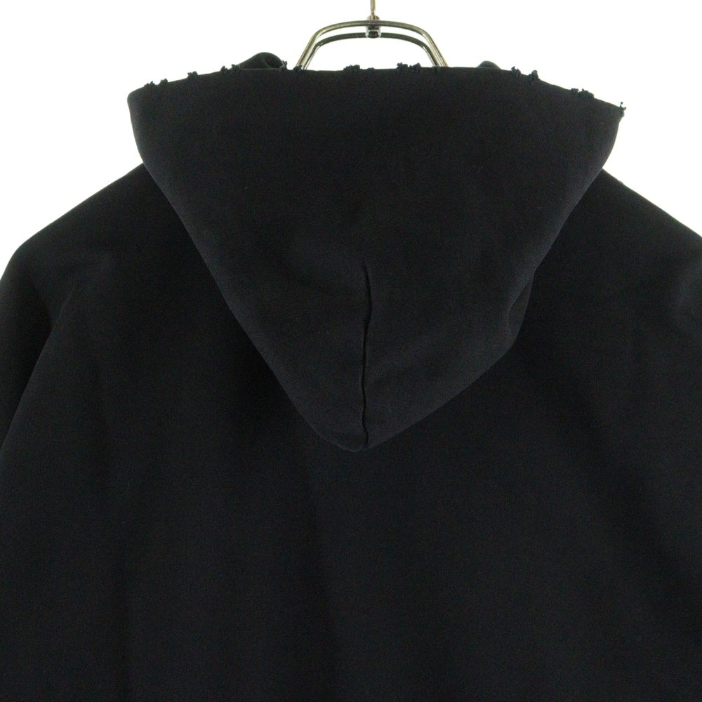 BALENCIAGA(バレンシアガ) バレンタイン CD ダメージ加工 プルオーバースウェットパーカー フーディー ブラック 739024