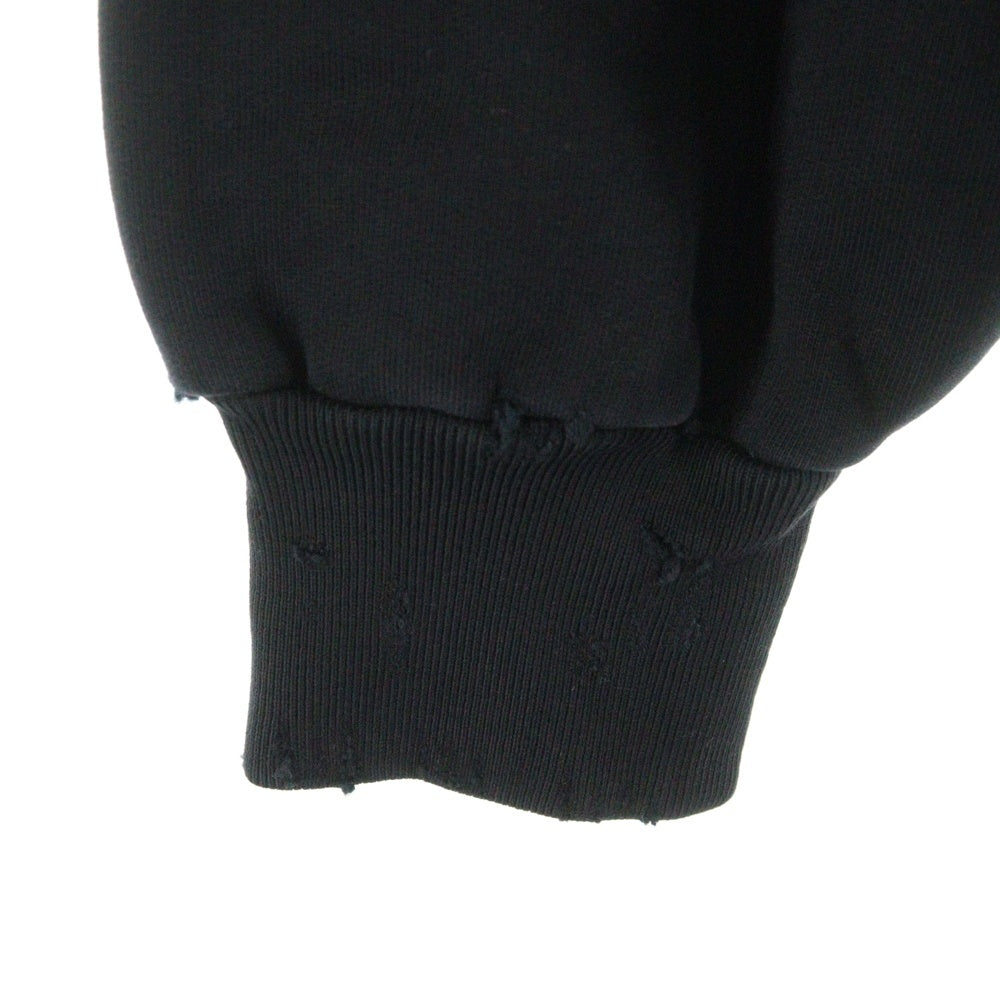 BALENCIAGA(バレンシアガ) バレンタイン CD ダメージ加工 プルオーバースウェットパーカー フーディー ブラック 739024