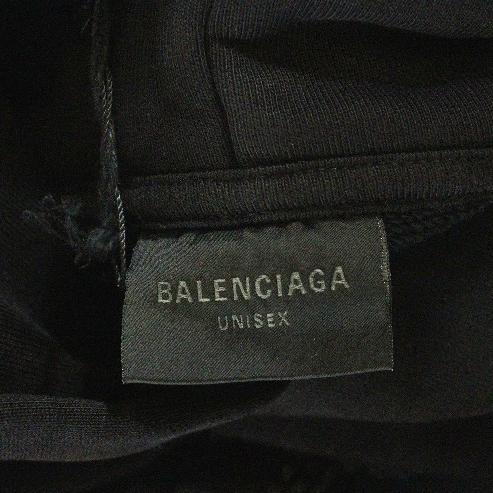 BALENCIAGA(バレンシアガ) バレンタイン CD ダメージ加工 プルオーバースウェットパーカー フーディー ブラック 739024