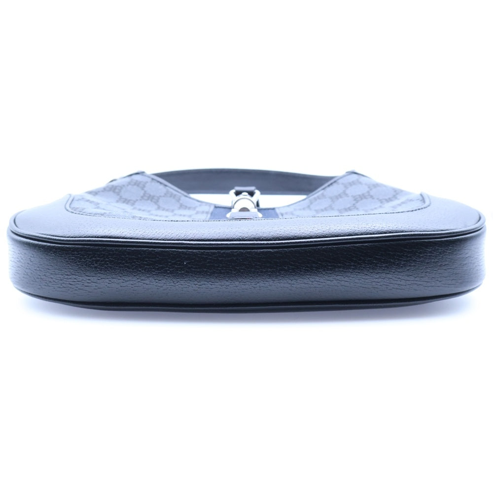 BALENCIAGA(バレンシアガ) ×グッチ ザ ハッカープロジェクト ジャッキー1961 ワンショルダーバッグ ブラック キャンバス×レザー 680118