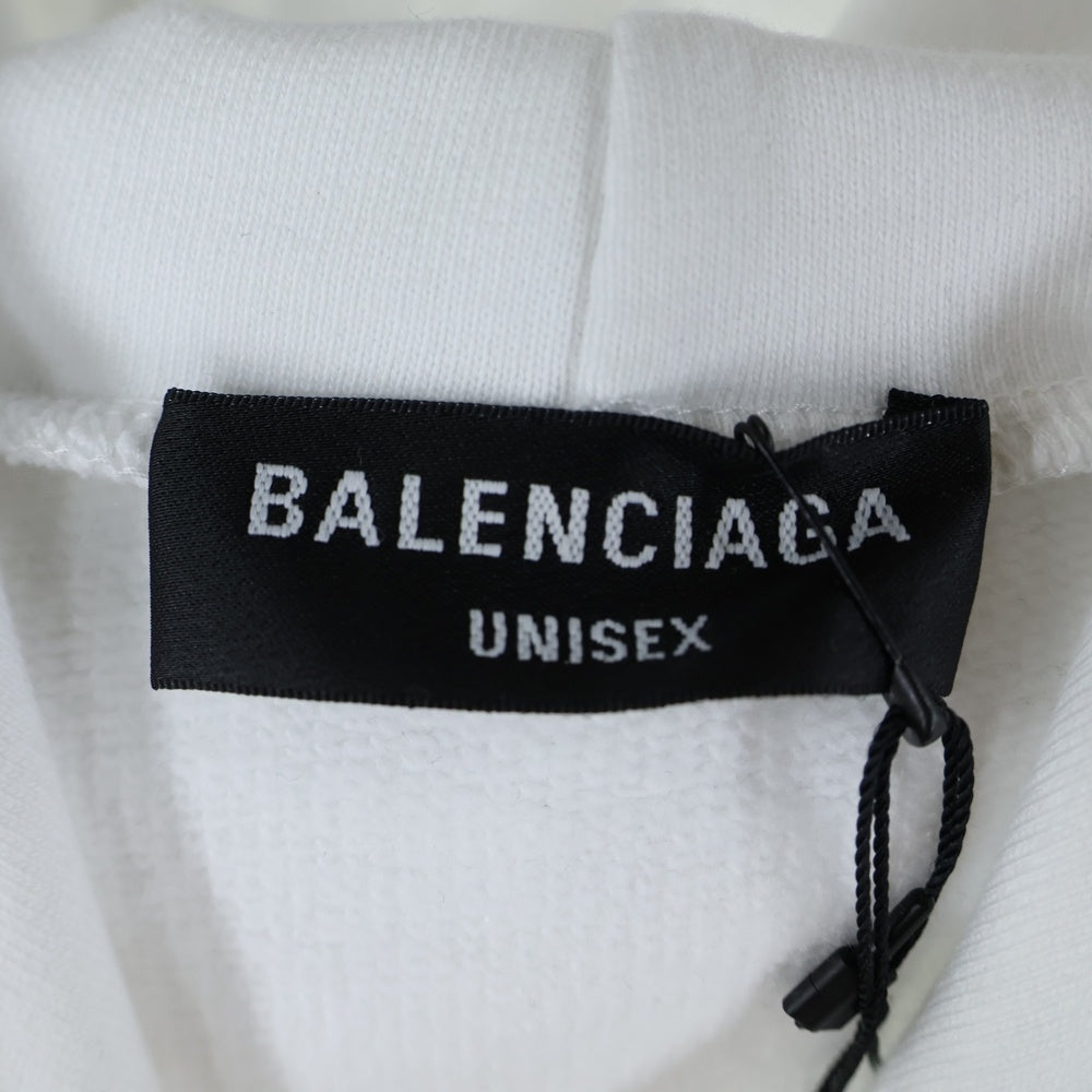 BALENCIAGA(バレンシアガ) World Food Program Hoodie ワールド フード プログラム ロゴプリント プルオーバースウェットパーカー フーディー ホワイト 600583