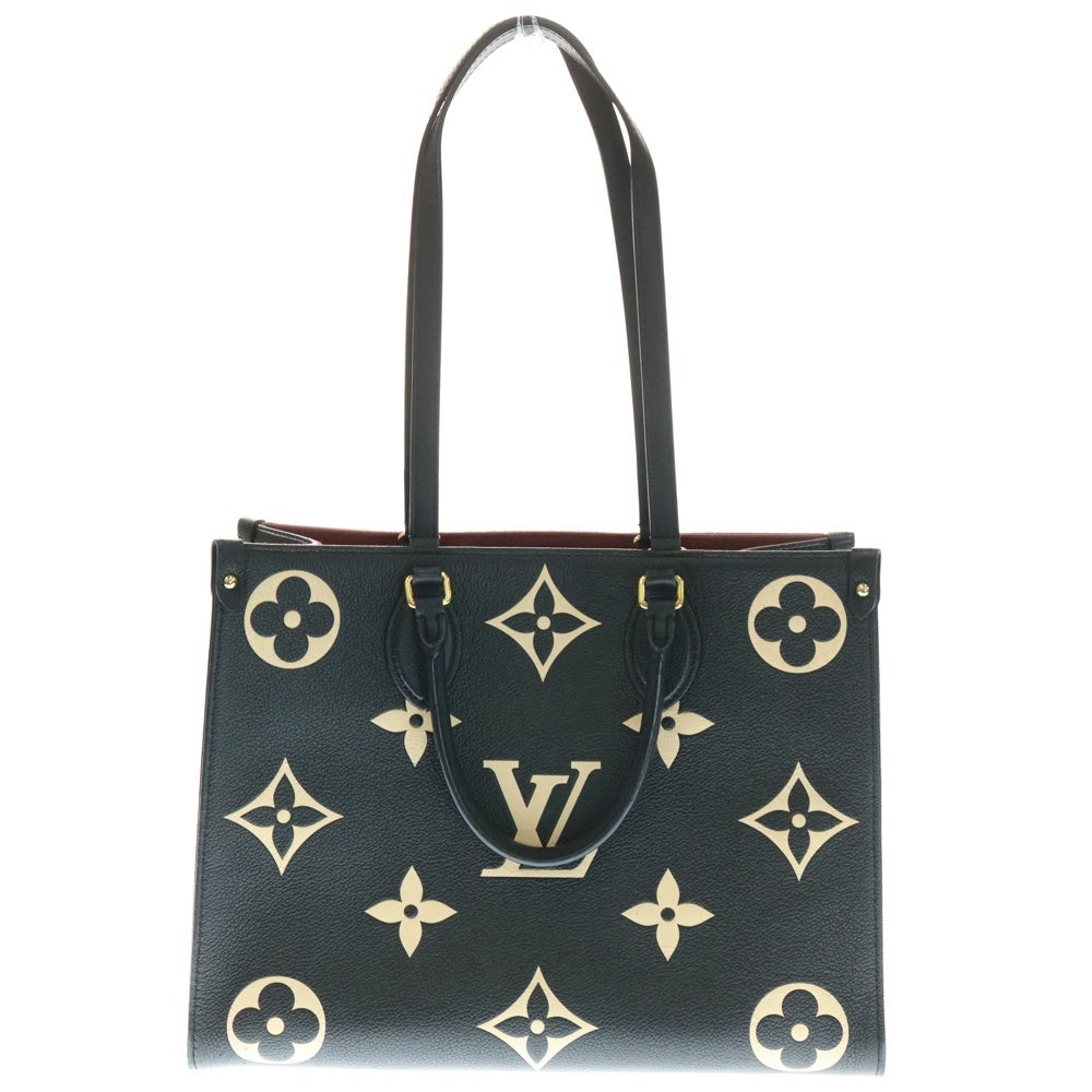 LOUIS VUITTON(ルイヴィトン) モノグラムアンプラント オンザゴーMM ハンドバッグ トートバッグ レザー ブラック×ベージュ M45495 ICタイプ