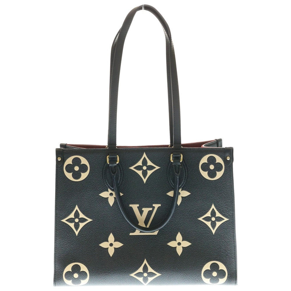 LOUIS VUITTON(ルイヴィトン) モノグラムアンプラント オンザゴーMM ハンドバッグ トートバッグ レザー ブラック×ベージュ M45495 ICタイプ