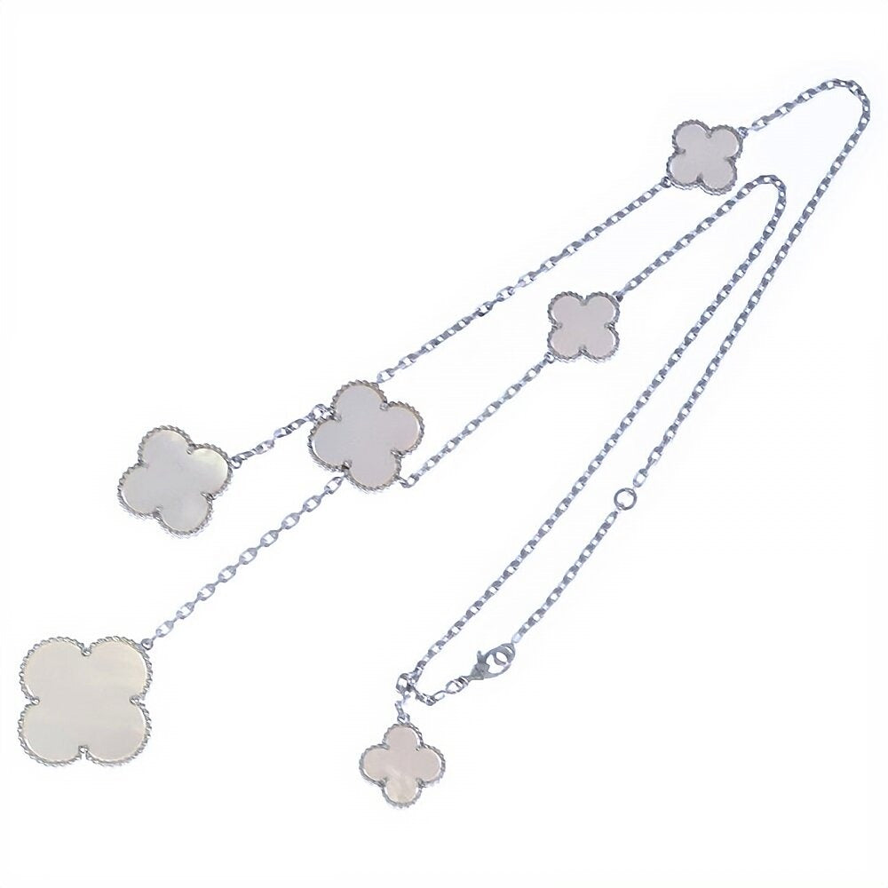 Van Cleef & Arpels(ヴァンクリーフアンドアーペル) マジックアルハンブラ 6モチーフ マザーオブパール ネックレス ホワイトゴールド K18WG VCARP3TK00 ジュエリー