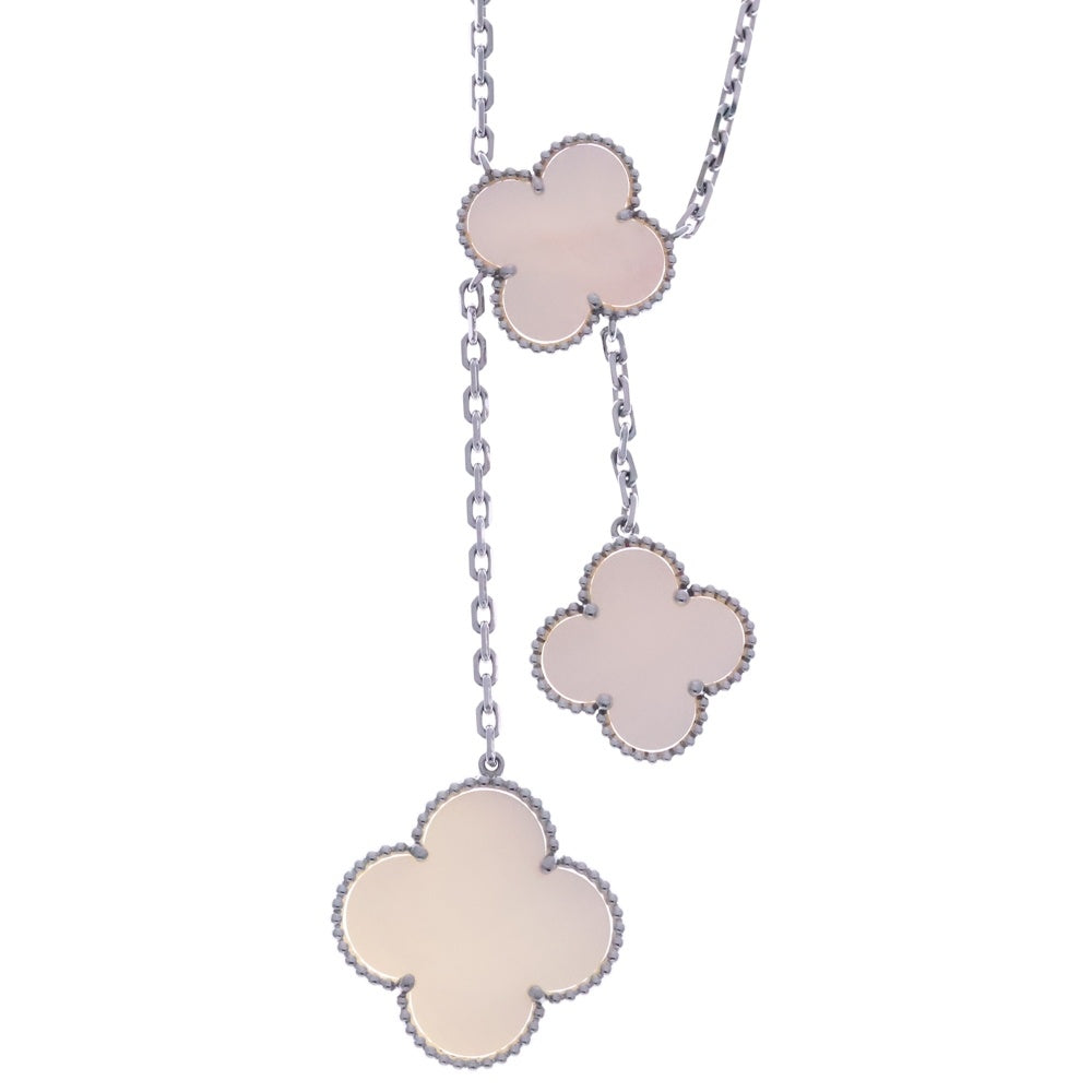 Van Cleef & Arpels(ヴァンクリーフアンドアーペル) マジックアルハンブラ 6モチーフ マザーオブパール ネックレス ホワイトゴールド K18WG VCARP3TK00 ジュエリー