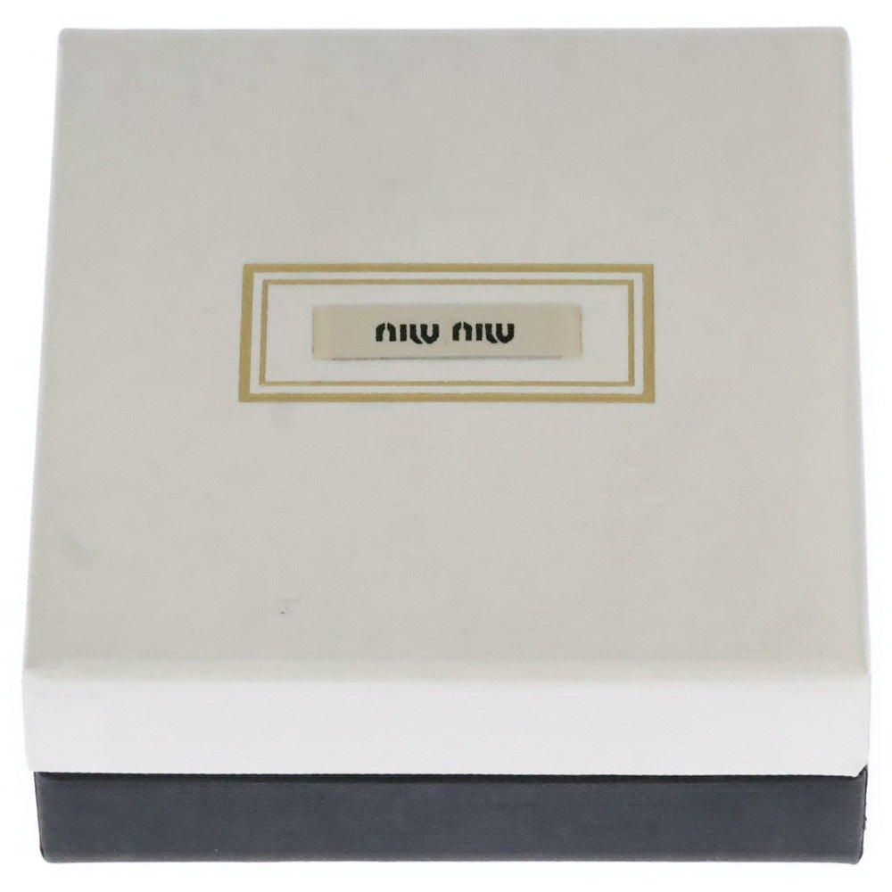 miumiu(ミュウミュウ) ビジュー クリスタル ロゴプレート ドロップピアス シルバー レディース 5IO058 2DNC F0OKL