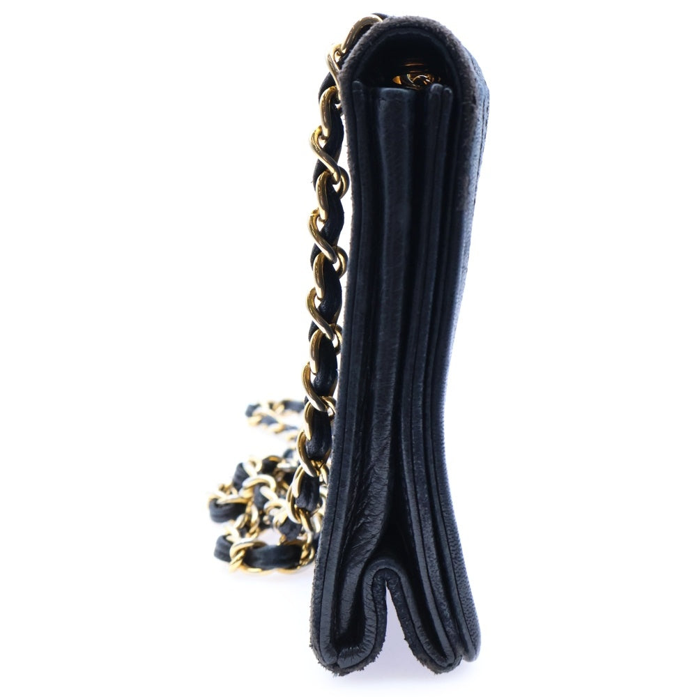 CHANEL(シャネル) ココマーク ラムスキン レザー チェーンショルダーバッグ ゴールド金具 ブラック 2番台
