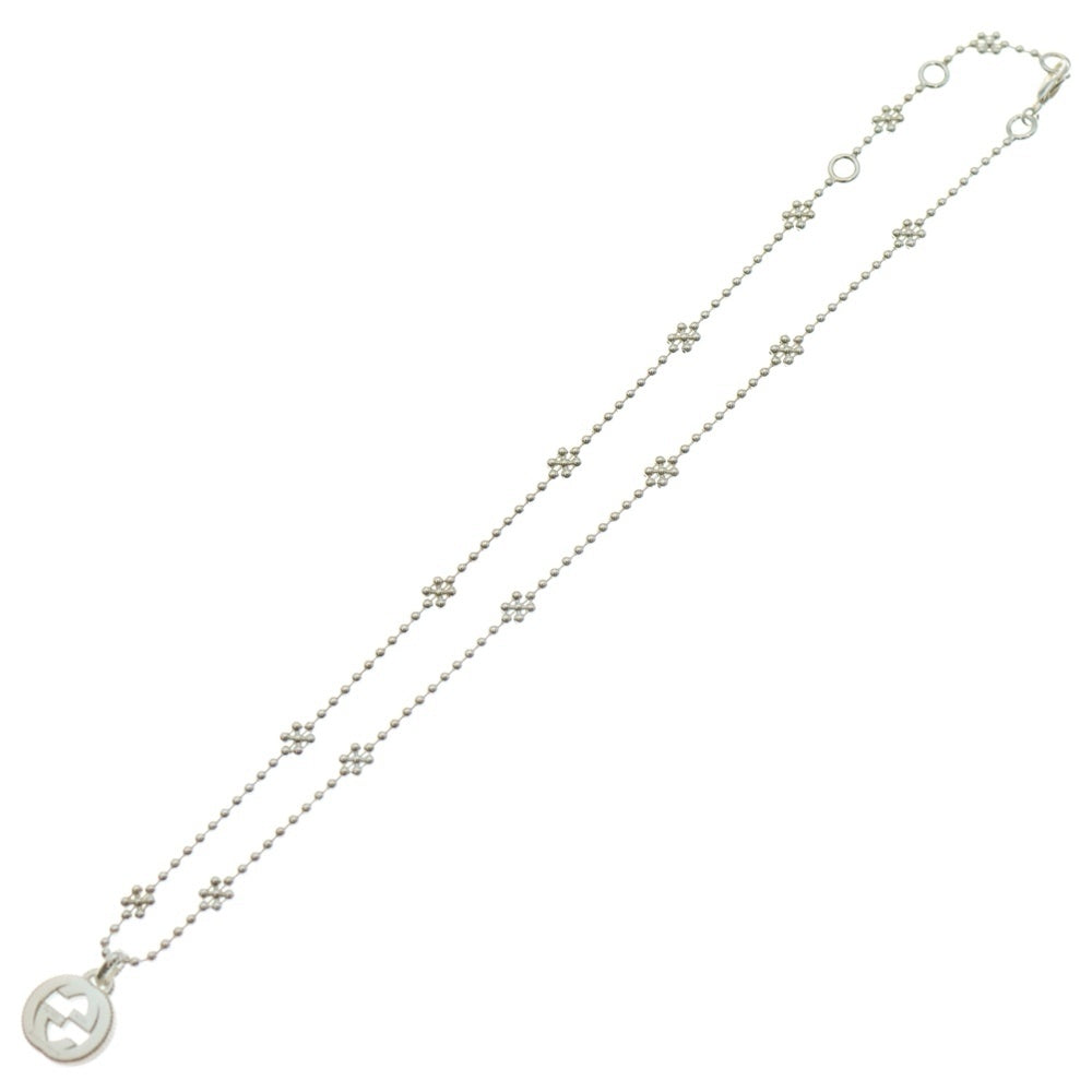 GUCCI(グッチ) インターロッキングG フラワーチェーン ネックレス ペンダント チェーン シルバー SV925 479221
