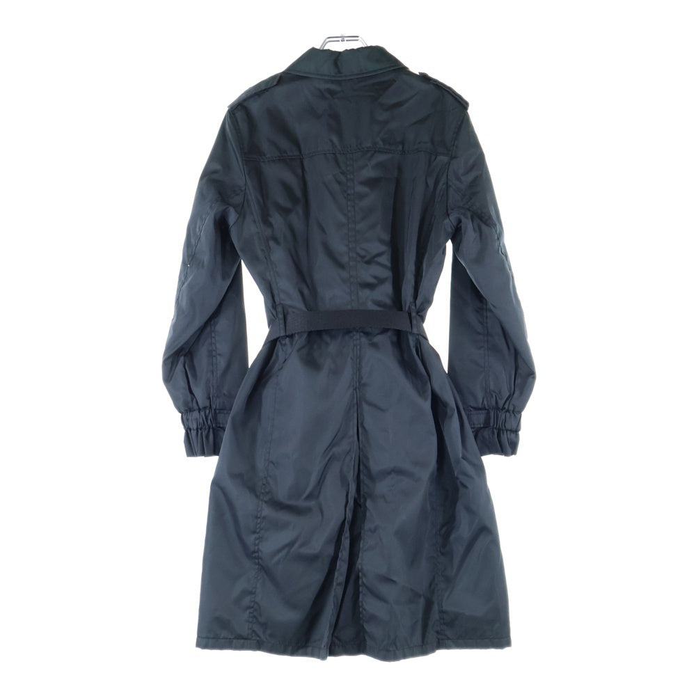 PRADA(プラダ) ロゴプレート バックル サフィアーノレザー ベルト ナイロン 中綿 ステンカラーコート ブラック 24V3770