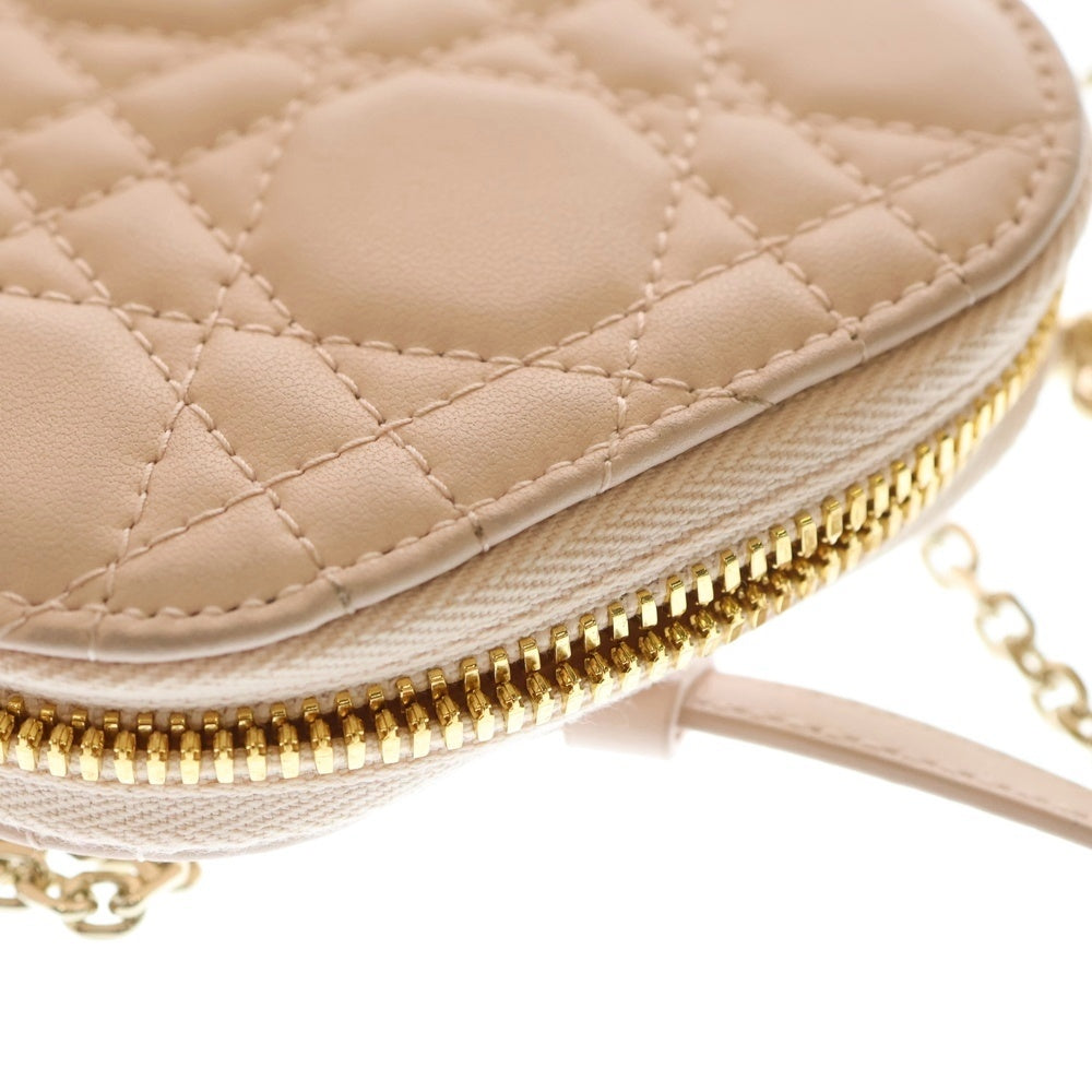 Christian Dior(クリスチャンディオール) LADY DIOR レディディオール カナージュ フォンホルダー ピンク レザー ポーチ