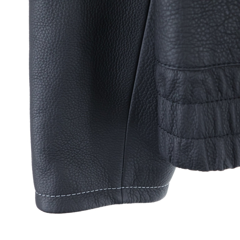 LOUIS VUITTON(ルイヴィトン) 23SS LV Frequency Chic Leather Blouson フリークエンシー シック モノグラム 刺繍 レザーブルゾン ジャケット ブラック RM2319 VN6 HOL10E