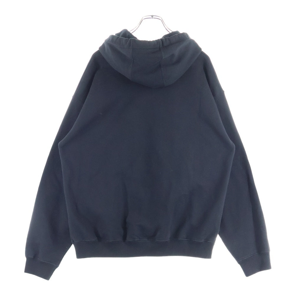 VERSACE(ヴェルサーチ) 24SS ラ メドゥーサ ドローコードチャーム ロゴ刺繍 プルオーバースウェットパーカー フーディー ブラック 1008661