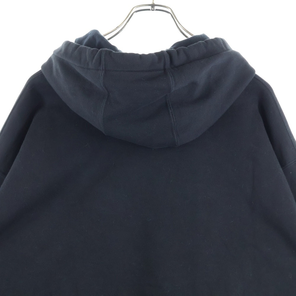 VERSACE(ヴェルサーチ) 24SS ラ メドゥーサ ドローコードチャーム ロゴ刺繍 プルオーバースウェットパーカー フーディー ブラック 1008661