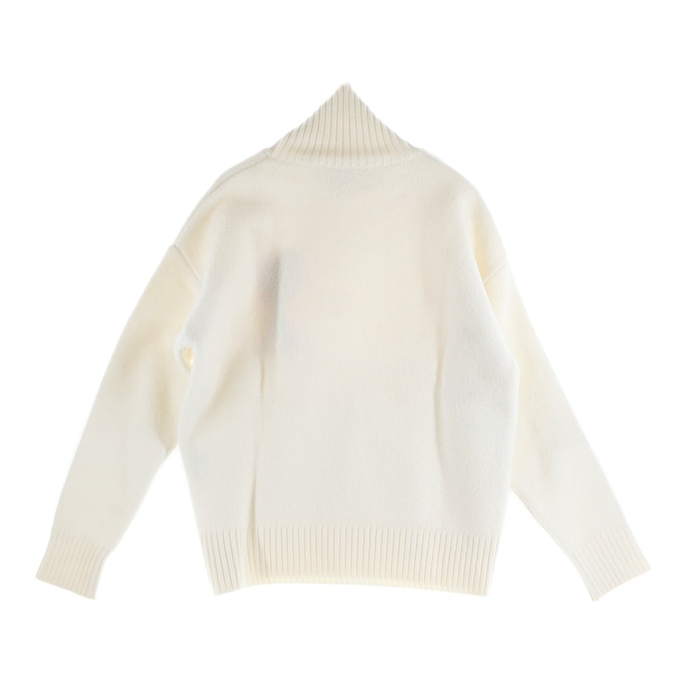 ami paris(アミパリス) 21AW Ami de Coeur アミ ドゥ クール ロゴジャガード タートルネック プルオーバー 長袖ニット セーター ホワイト H21K203.018