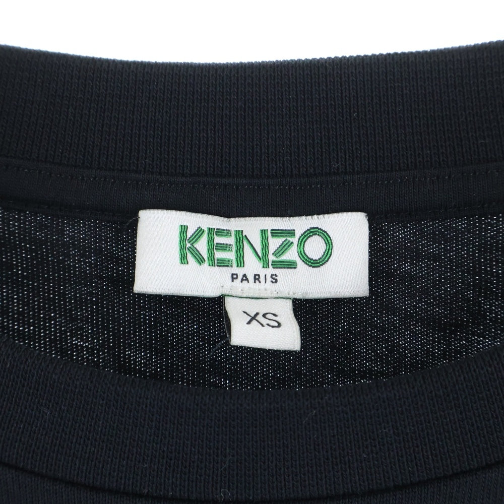 KENZO(ケンゾー) ロゴプリント メッシュ切り替え クルーネック 半袖Tシャツ カットソー ブラック FA52TS617986 レディース