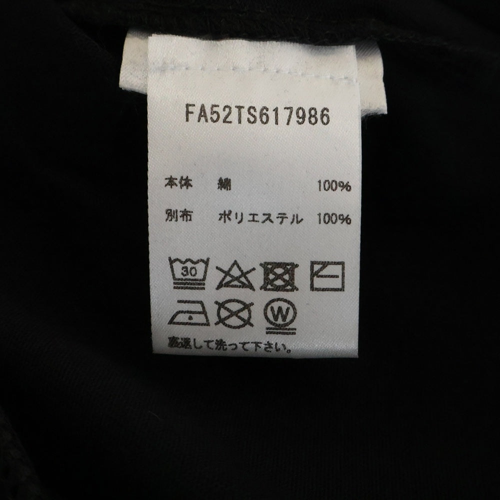 KENZO(ケンゾー) ロゴプリント メッシュ切り替え クルーネック 半袖Tシャツ カットソー ブラック FA52TS617986 レディース