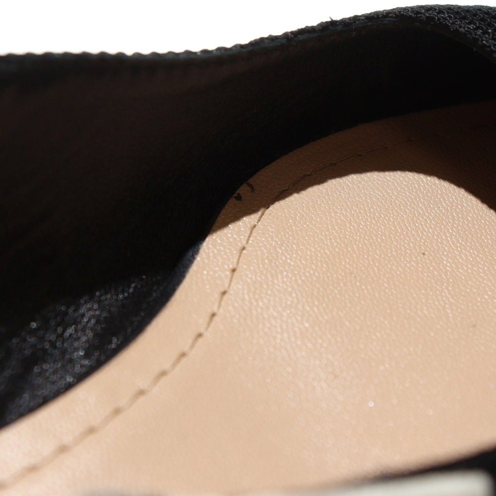 Christian Dior(クリスチャンディオール) J'ADIOR ジャディオール スリングバック ストラップ ポインテッドトゥ フラットパンプス シューズ ブラック レディース