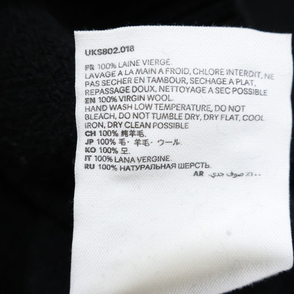 ami paris(アミパリス) Ami de Coeur アミ ドゥ クール ハートロゴジャガード ウール ニット プルオーバー パーカー フーディー セーター ブラック UKS802.018