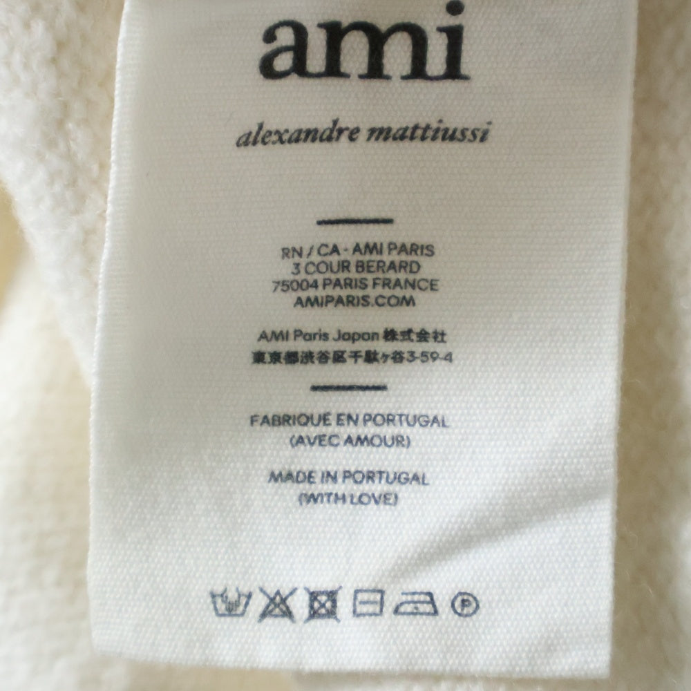 ami paris(アミパリス) Ami de Coeur アミ ドゥ クール ハートロゴジャガード ウール ニット カーディガン ホワイト H21K303.018