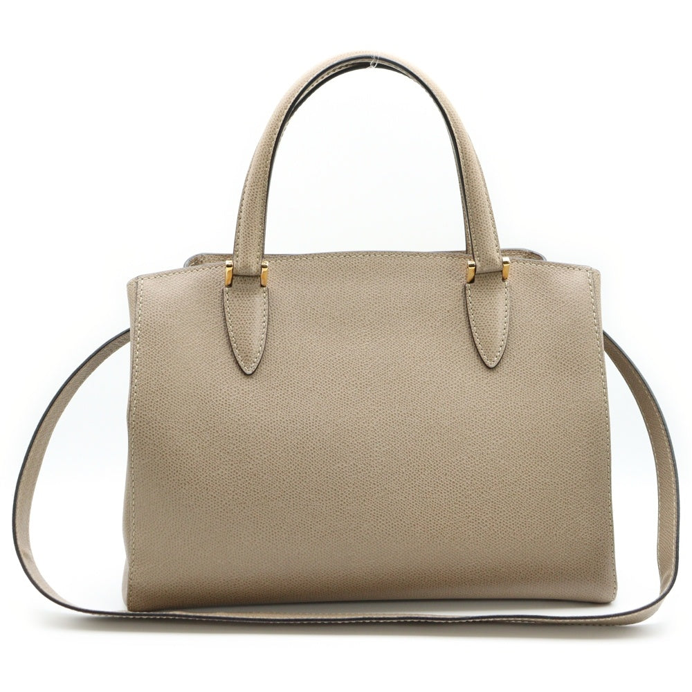 Valextra(ヴァレクストラ) トリエンナーレ スモール 2wayハンドバッグ ショルダーバッグ ベージュ レザー