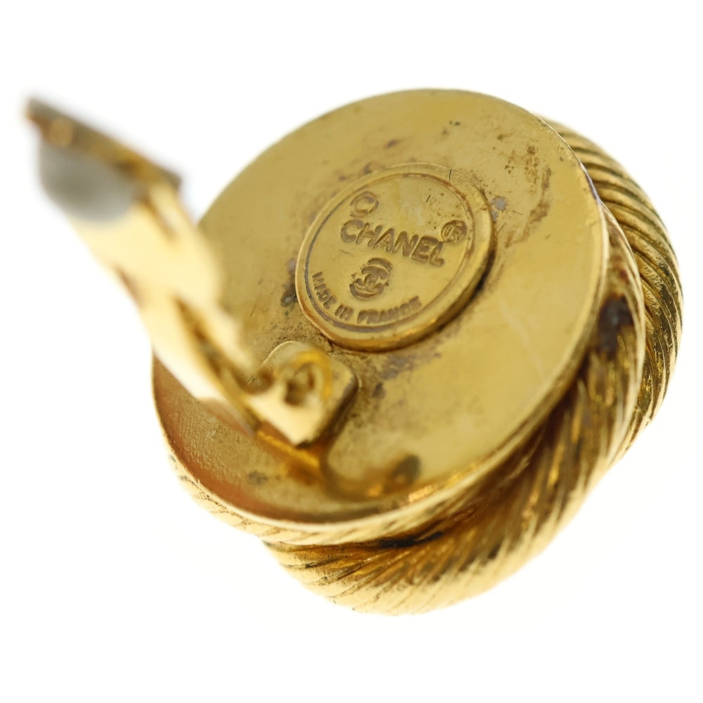 CHANEL(シャネル) フェイクパール ラインストーン ラウンドイヤリング ゴールド