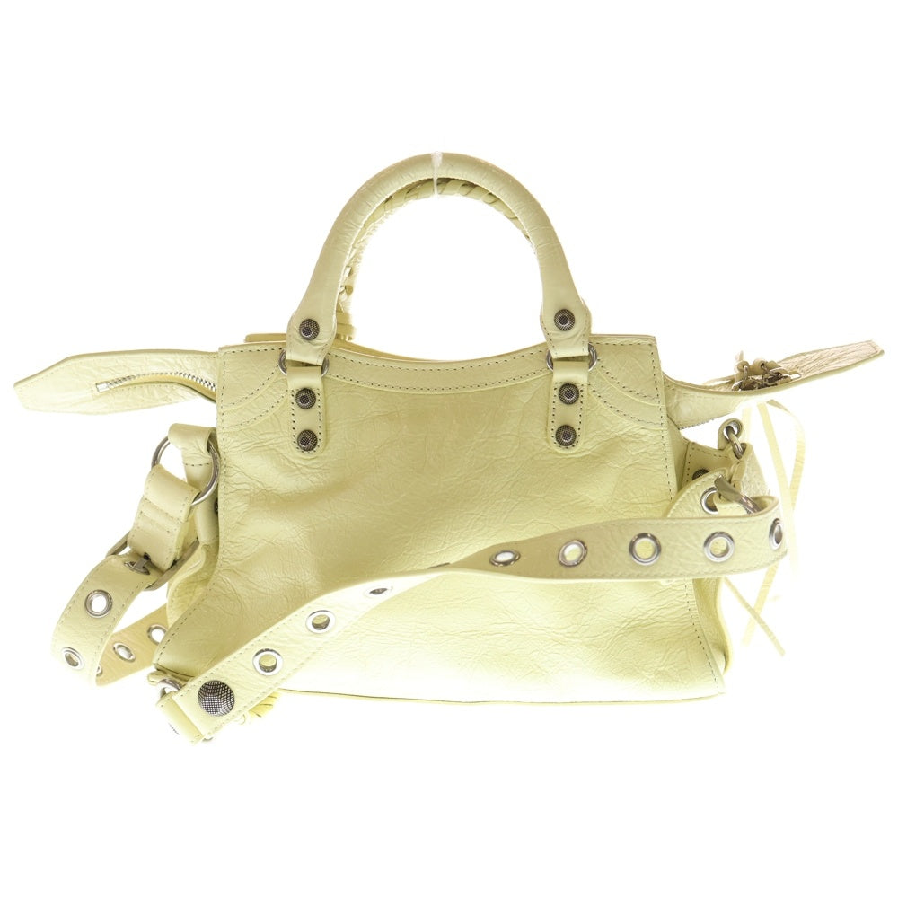 BALENCIAGA(バレンシアガ) ネオ カゴール XS 2WAYバッグ ハンドバッグ ショルダーバッグ ミニバッグ ライトイエロー レザー 700940 シルバー金具