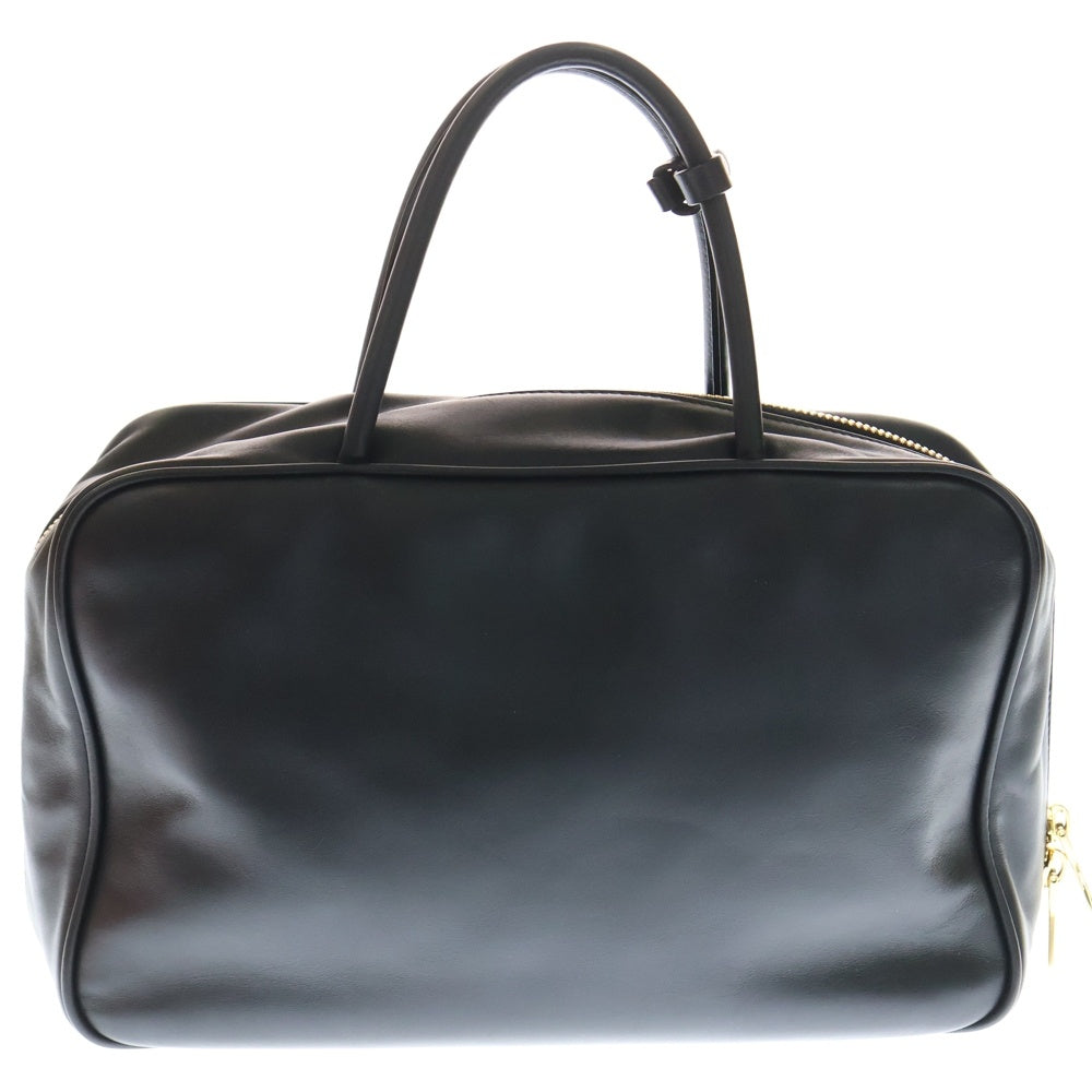 miumiu(ミュウミュウ) トップハンドル ボー ハンドバッグ ブラック レザー 5BB117 ゴールド金具