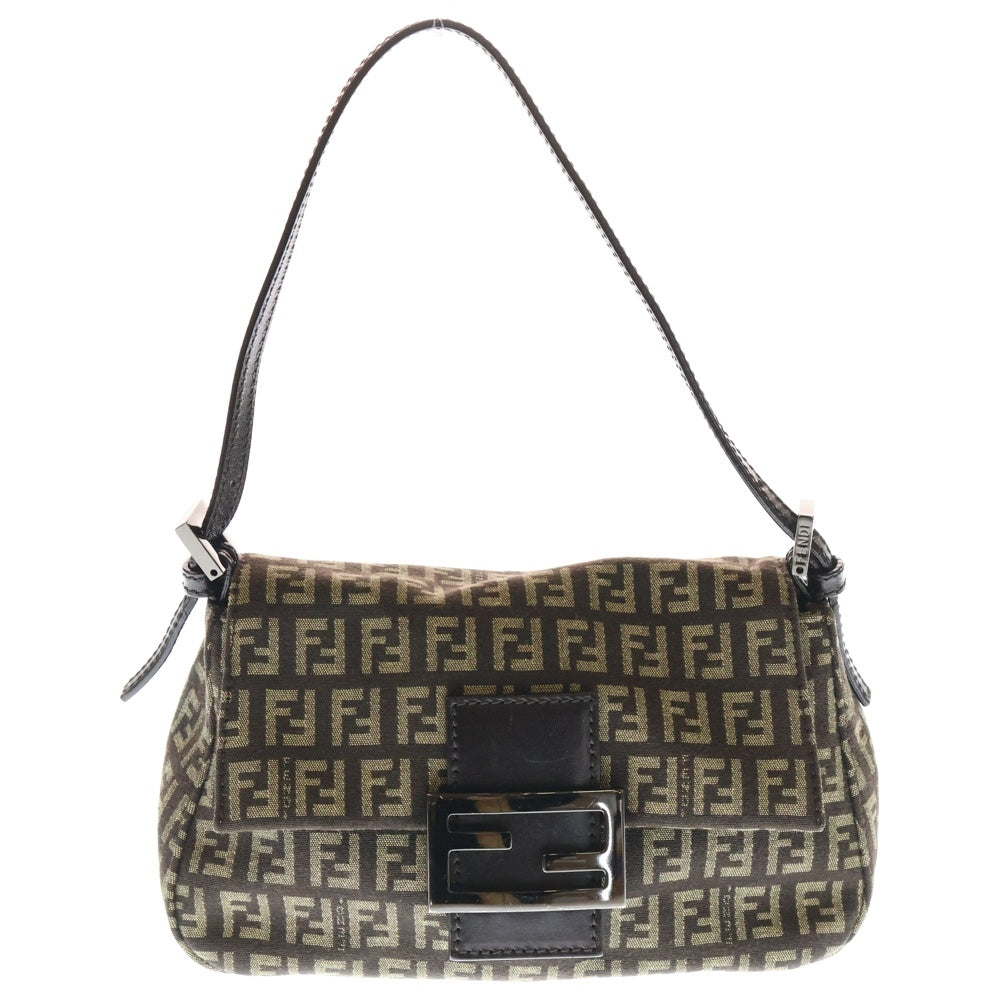 FENDI(フェンディ) ズッキーノ マンマバケット ワンショルダーバッグ ハンドバッグ キャンバス×レザー ベージュ×ブラウン 8BR180 シルバー金具