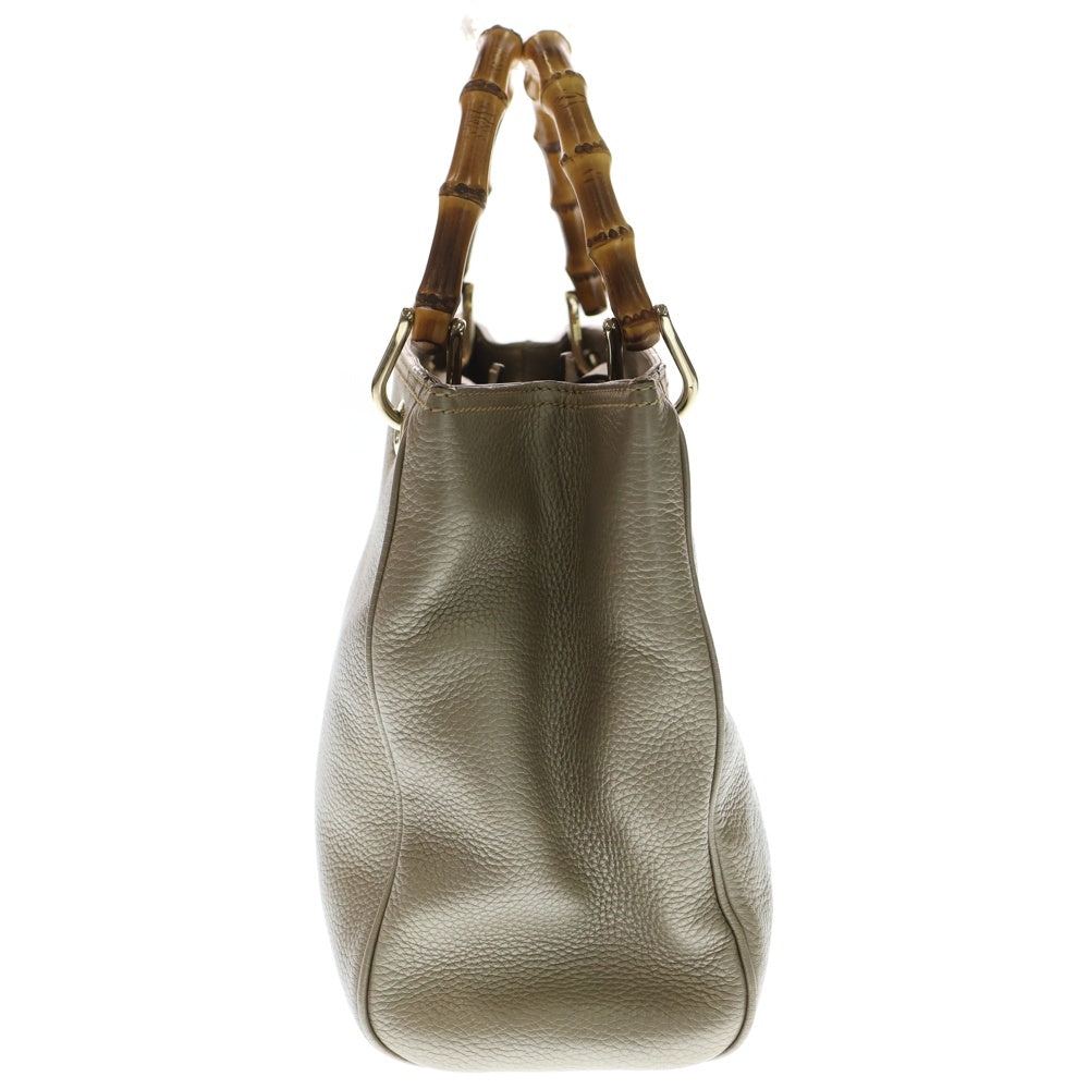 グッチ ハンドバッグ 2way オールレザー バンブー ゴールド金具 ベージュ GUCCI(グッチ) バンブー 2WAYバッグ ショルダーバッグ ハンドバッグ