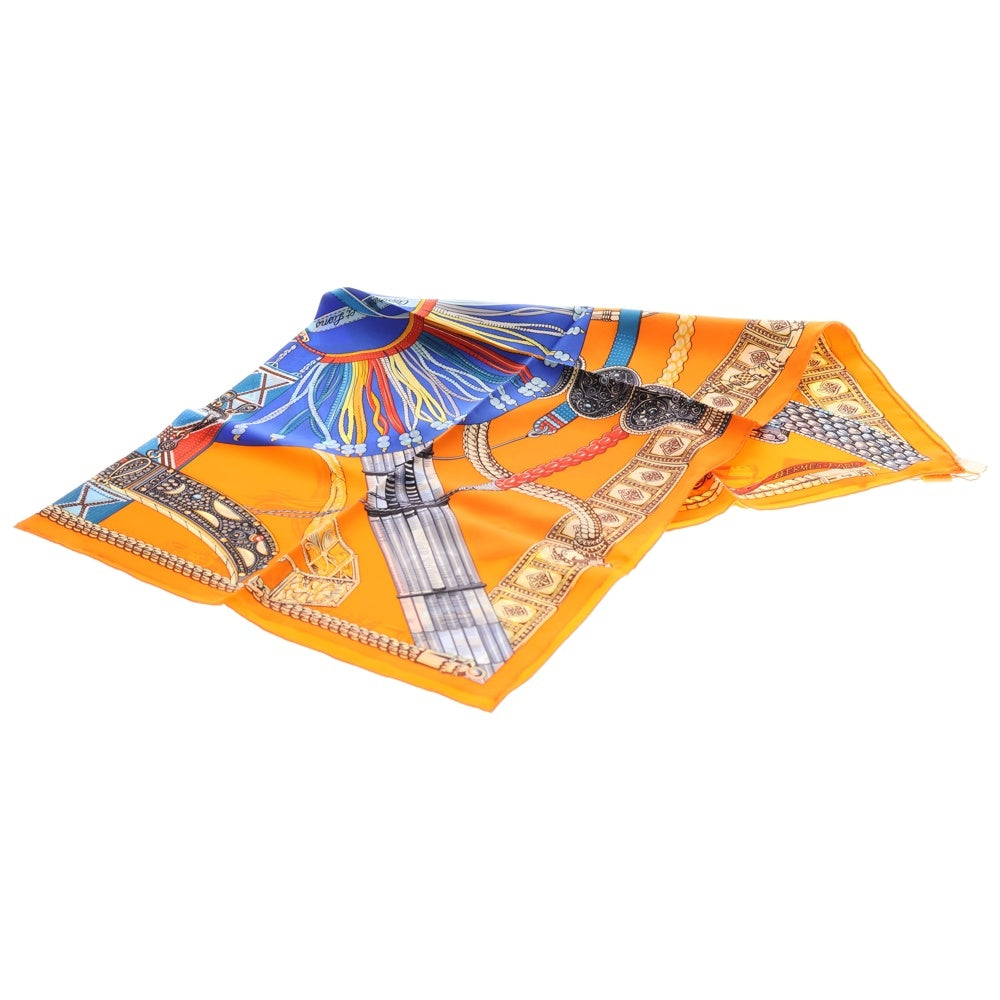 HERMES(エルメス) カレ90 ベルトと紐 シルクスカーフ ブルー