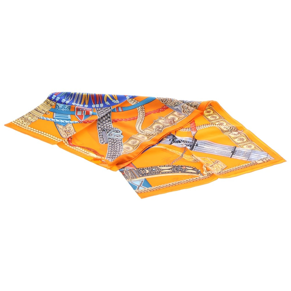 HERMES(エルメス) カレ90 ベルトと紐 シルクスカーフ ブルー