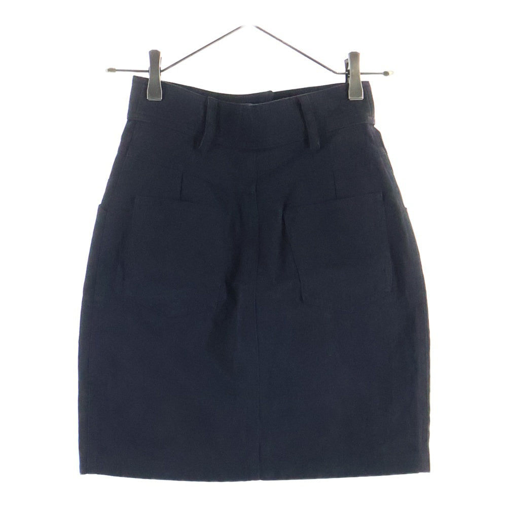 SAINT LAURENT PARIS(サンローランパリ) ベルトループ付コットンデニムタイトスカート ブラック 489412 Y094R