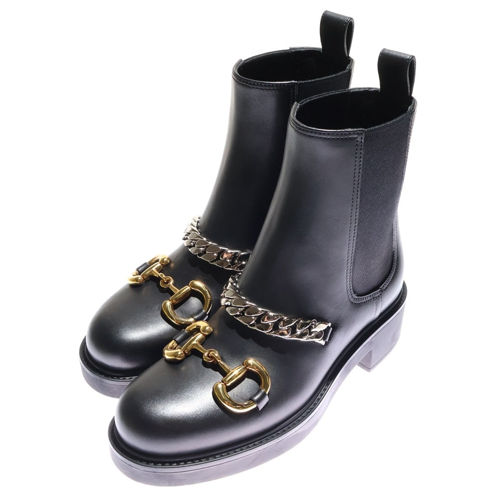 GUCCI(グッチ) ホースビット チェーン レザー サイドゴア チェルシー