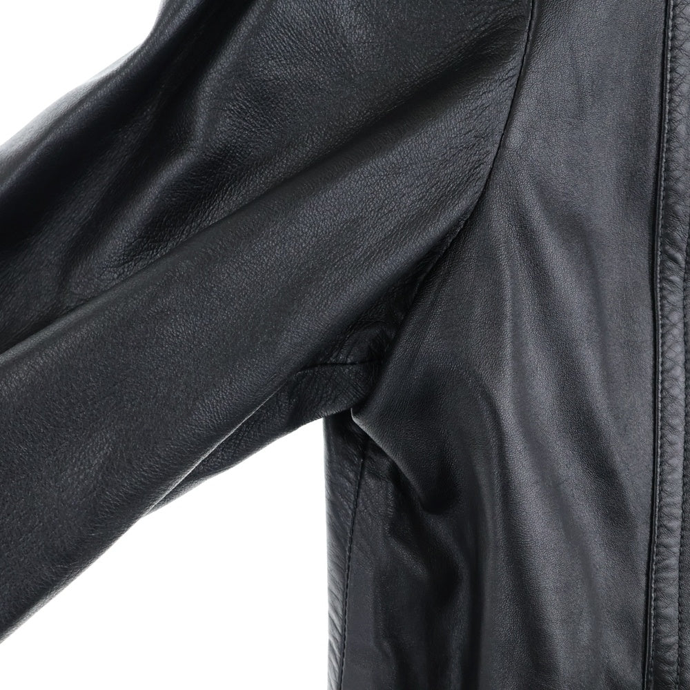 写真追加　COACH ラムレザー ジップアップパーカー ブラック COACH（コーチ） フーディッドレザー Hooded Leather レザージャケット