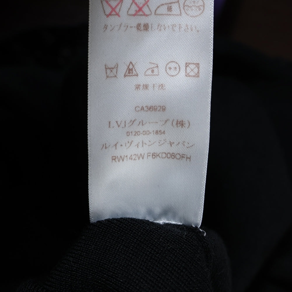 LOUIS VUITTON(ルイヴィトン) 14AW モノグラム柄 スパンコール装飾 レース切り替え ウール ニット クルーネック ハーフスリーブ ミディアムワンピース レディース RW142W F6KD06OFH