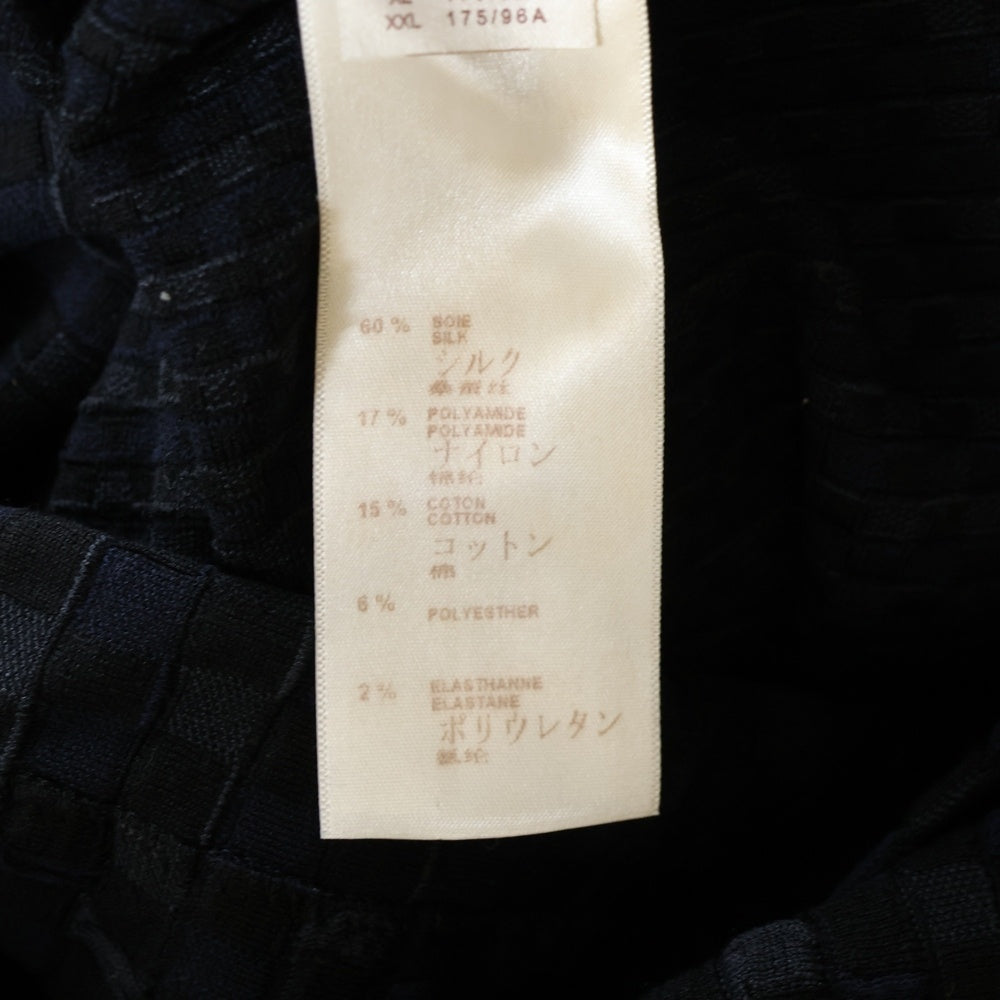 LOUIS VUITTON(ルイヴィトン) 14SS 総柄ジャガード シルクニット ノースリーブ ミディアムワンピース ドレス ネイビー レディース RW141W F5KD03OEK