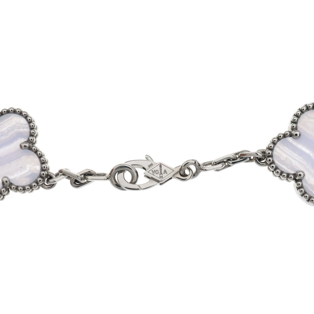Van Cleef & Arpels(ヴァンクリーフアンドアーペル) ヴィンテージアルハンブラ カルセドニー ネックレス 20P Au750 K18 WG ホワイトゴールド VCARD80900
