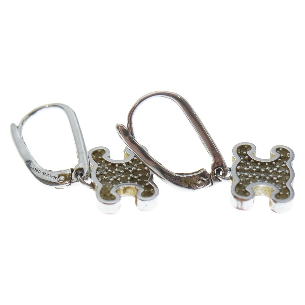 CELINE(セリーヌ) トリオンフ ラインストーン ピアス シルバー レディース