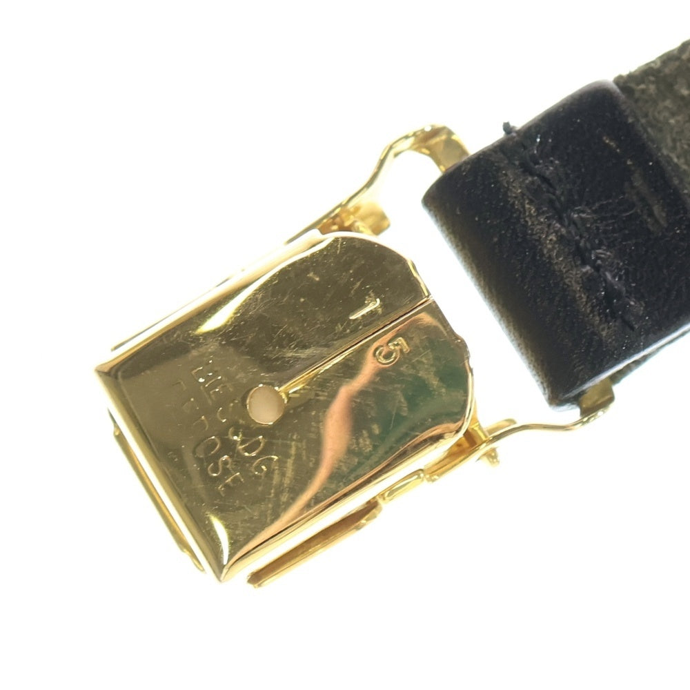 CHANEL(シャネル) ココマーク ロゴ サスペンダー カーキ×ブラック ゴールド金具 レディース