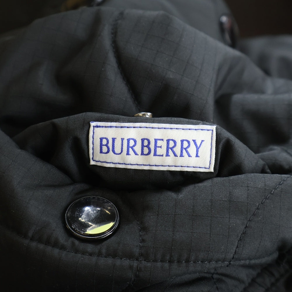 BURBERRY(バーバリー) ノバチェック総柄 ロゴ刺繍 リバーシブル キルティング 中綿 スナップボタン ジャケット ブラック/ベージュ 8049139