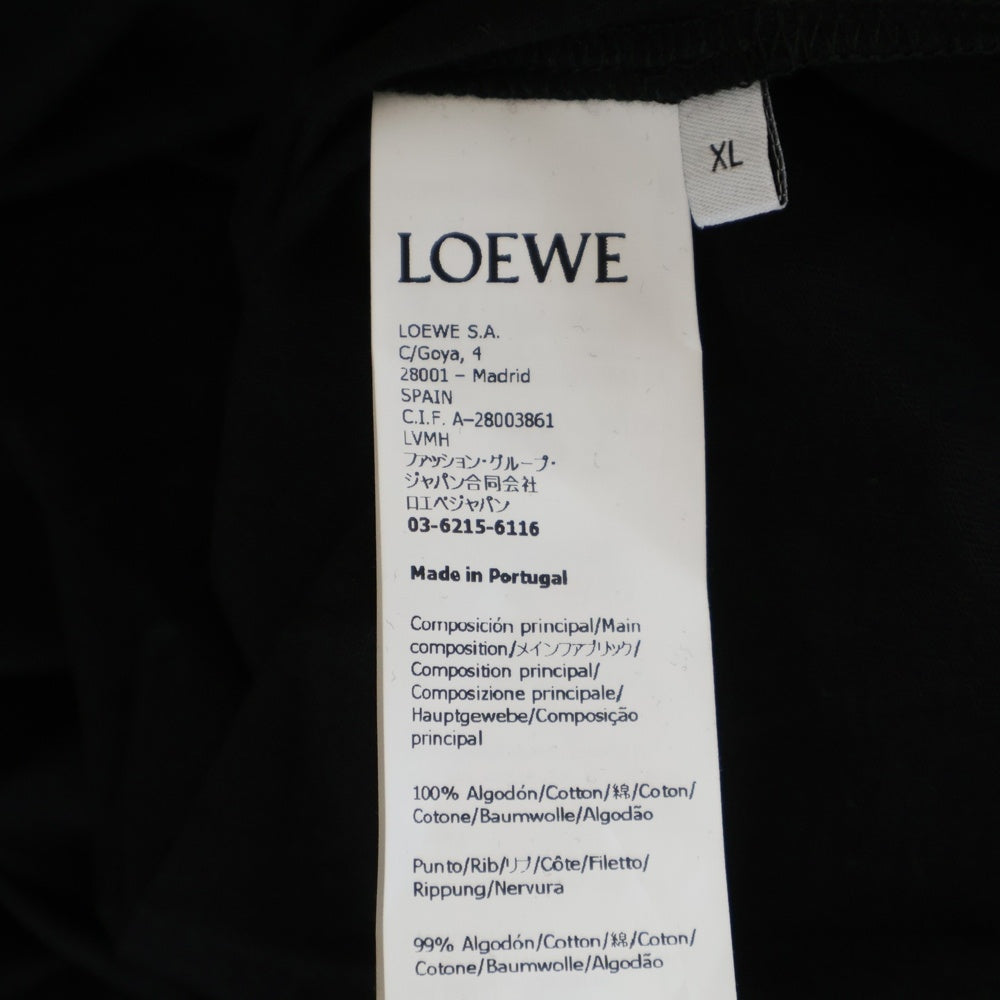 LOEWE(ロエベ) マルチカラー ロゴ刺繍 クルーネック 半袖Tシャツ カットソー ブラック H526Y22XBF