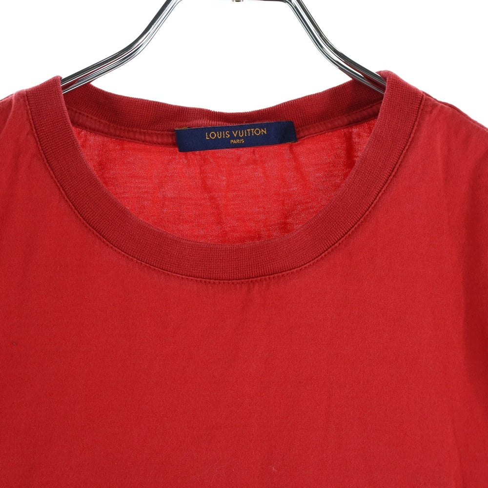 LOUIS VUITTON(ルイヴィトン) 20SS ロゴ刺繍 クルーネック 半袖Tシャツ カットソー レッド RM201Q JC8 HAY50W