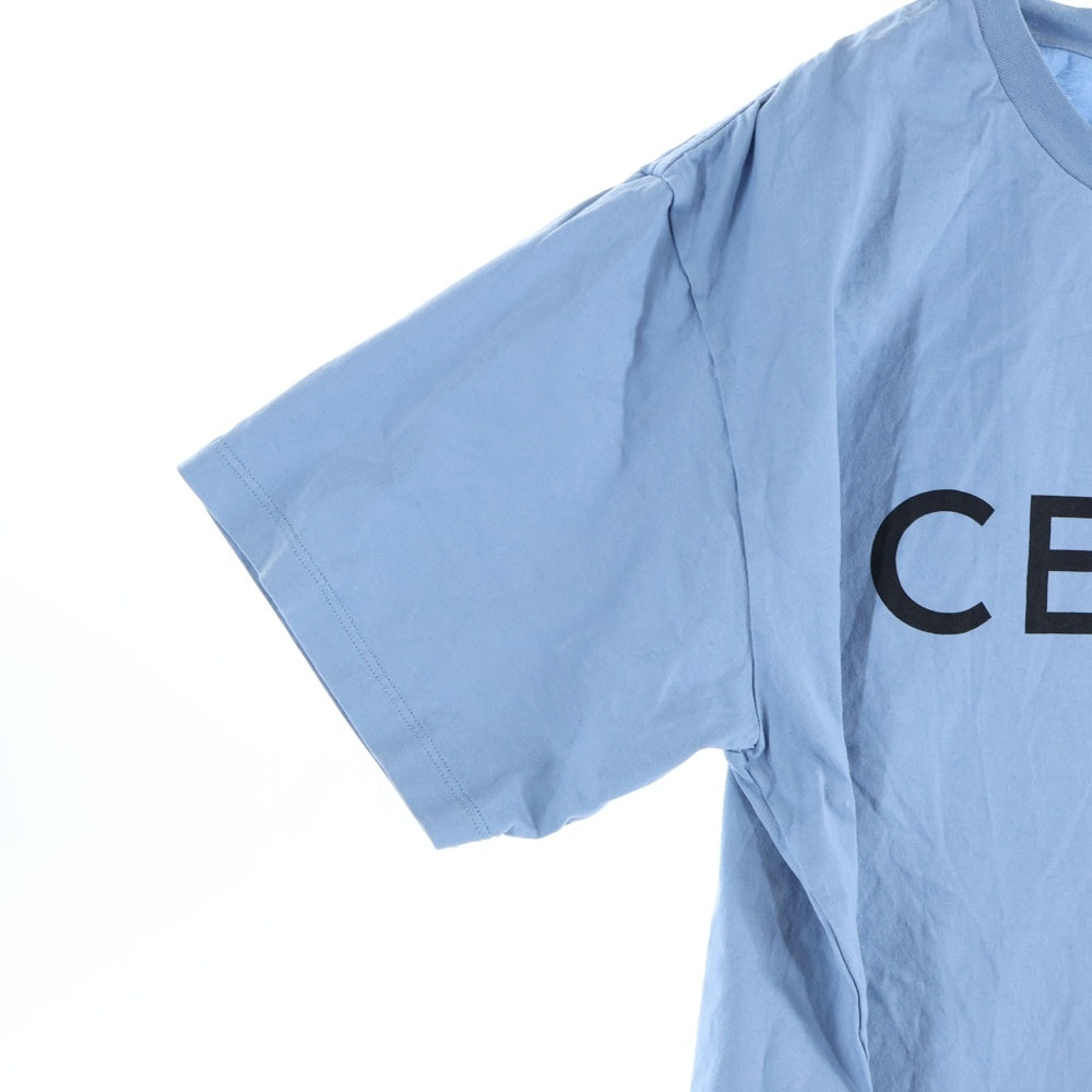 CELINE(セリーヌ) ロゴプリント クルーネック 半袖Tシャツ カットソー ライトブルー 2X681671Q.05WL