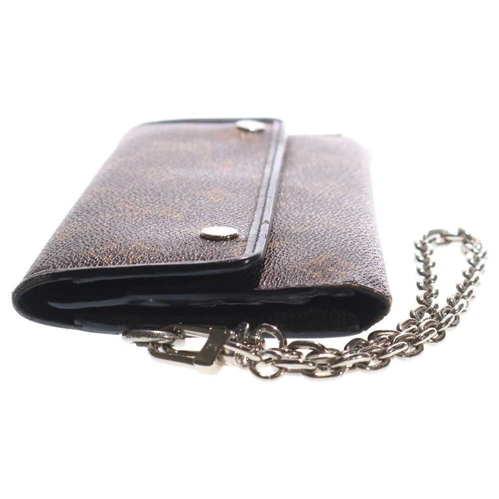 LOUIS VUITTON(ルイヴィトン) ポルトフォイユ ロン モノグラム マカサー チェーン付き PVC レザー ロングウォレット 長財布 シルバー金具 ブラウン/ブラック M60168 レディース