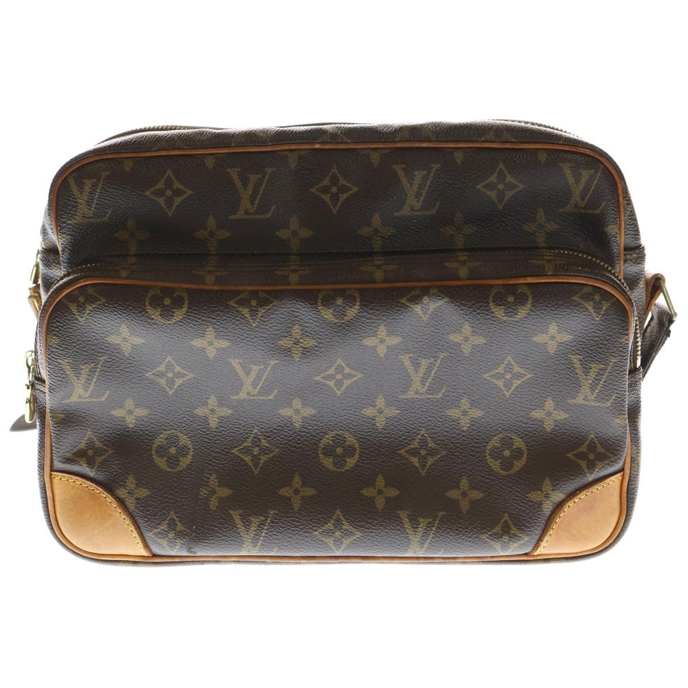 LOUIS VUITTON(ルイヴィトン) モノグラム ナイル ショルダーバッグ ブラウン レザー×PVC M45244 ゴールド金具