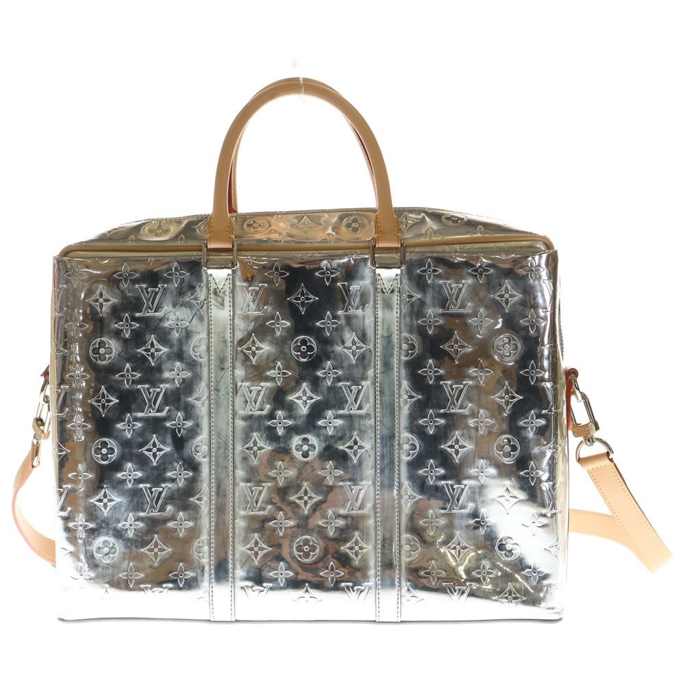 LOUIS VUITTON(ルイヴィトン) LVミラー ネオPDV ブリーフケース ビジネスバッグ ハンドバッグ シルバー×ブラウン レザー M58755 シルバー金具 レディース