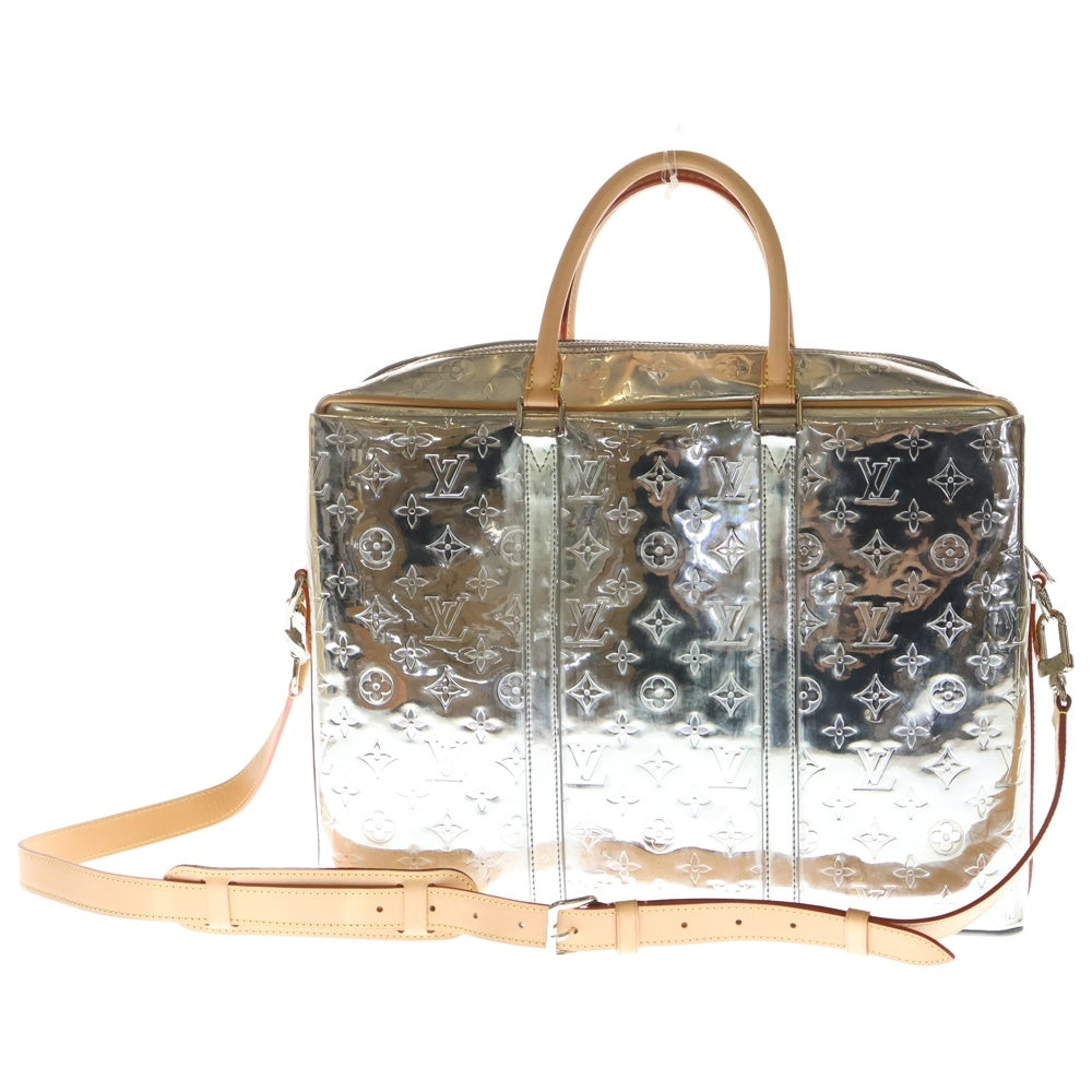 LOUIS VUITTON(ルイヴィトン) LVミラー ネオPDV ブリーフケース ビジネスバッグ ハンドバッグ シルバー×ブラウン レザー M58755 シルバー金具 レディース