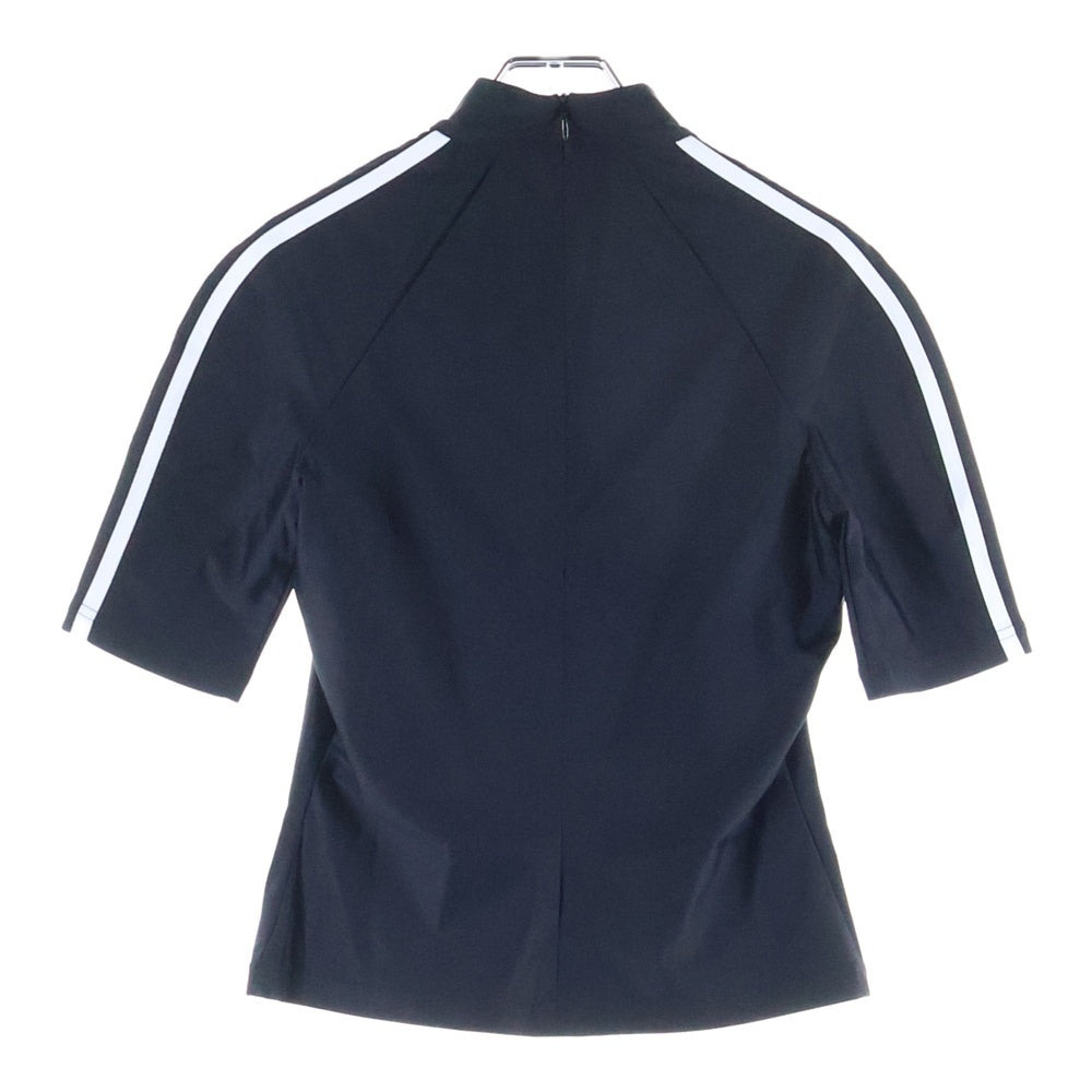 BALENCIAGA(バレンシアガ) トレフォイルロゴ プリント ラグランスリーブ モックネック 半袖Tシャツ カットソー レディース 725069