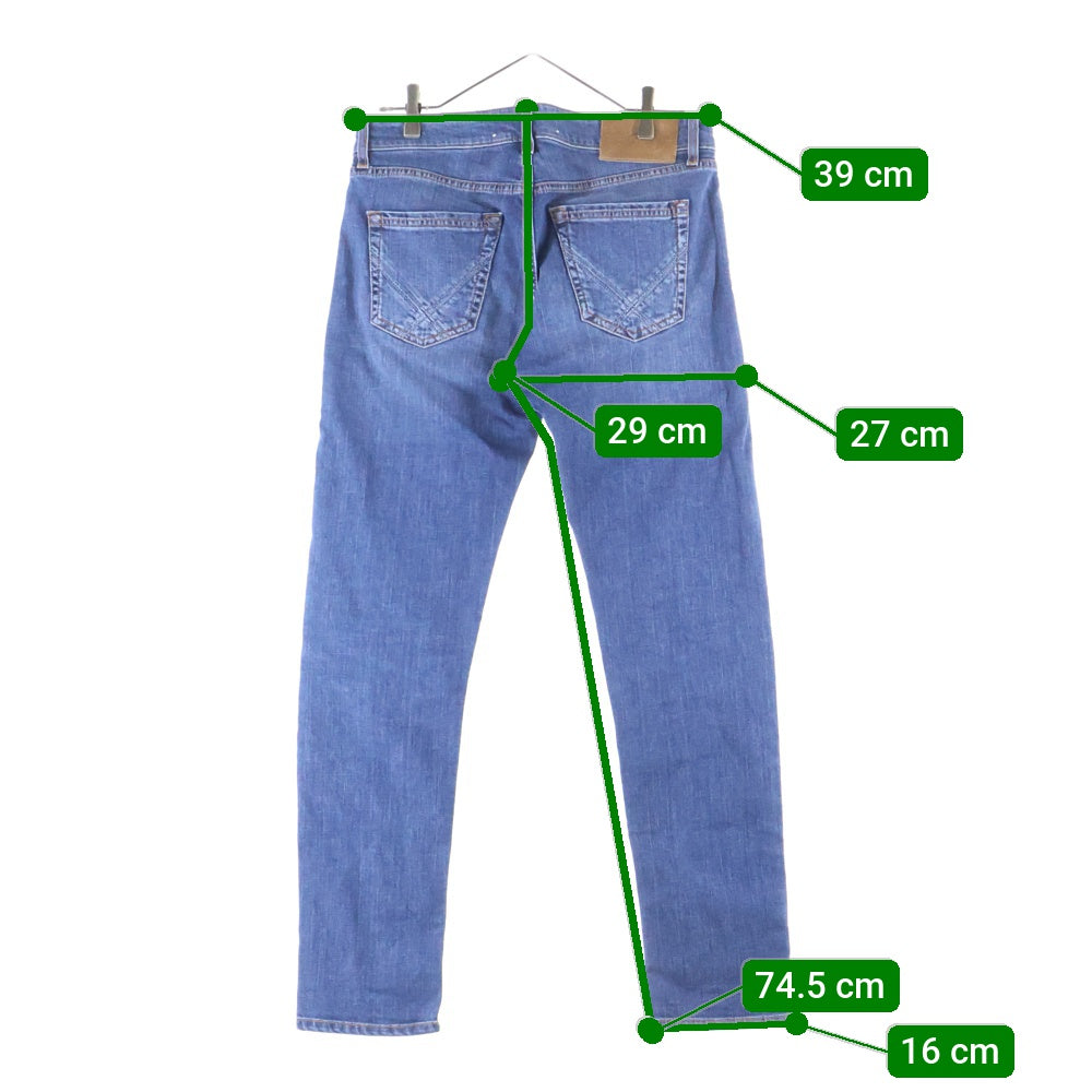 ROY ROGER'S(ロイ ロジャース) レザーロゴパッチ スリムスキニー ストレッチ ローライズ デニムパンツ ジーンズ インディゴ A23RRU235D0210028