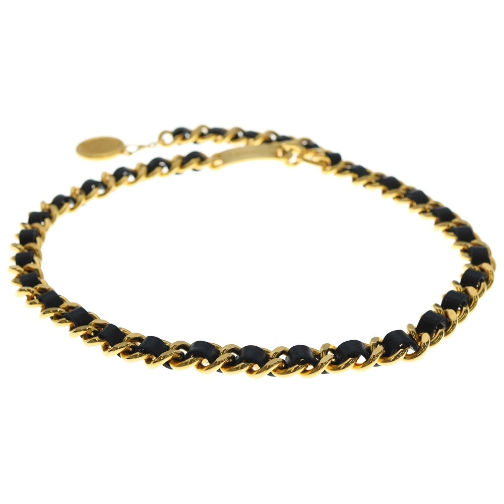 CHANEL(シャネル) シャネル レザーベルト メダルモチーフ ブラック×ゴールド レディース